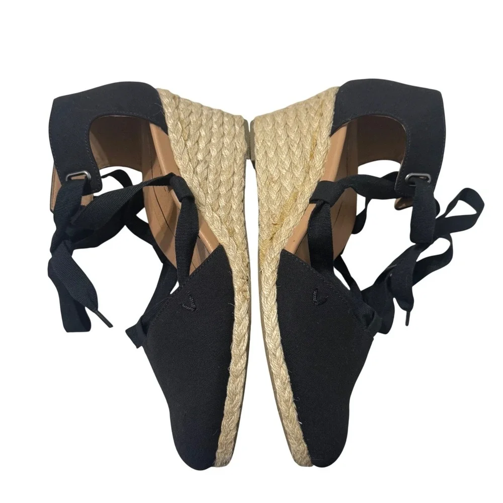 Vionic Kaitlyn Wedge Sandal Womens 9.5 Black Espadrille Orthotic VS415